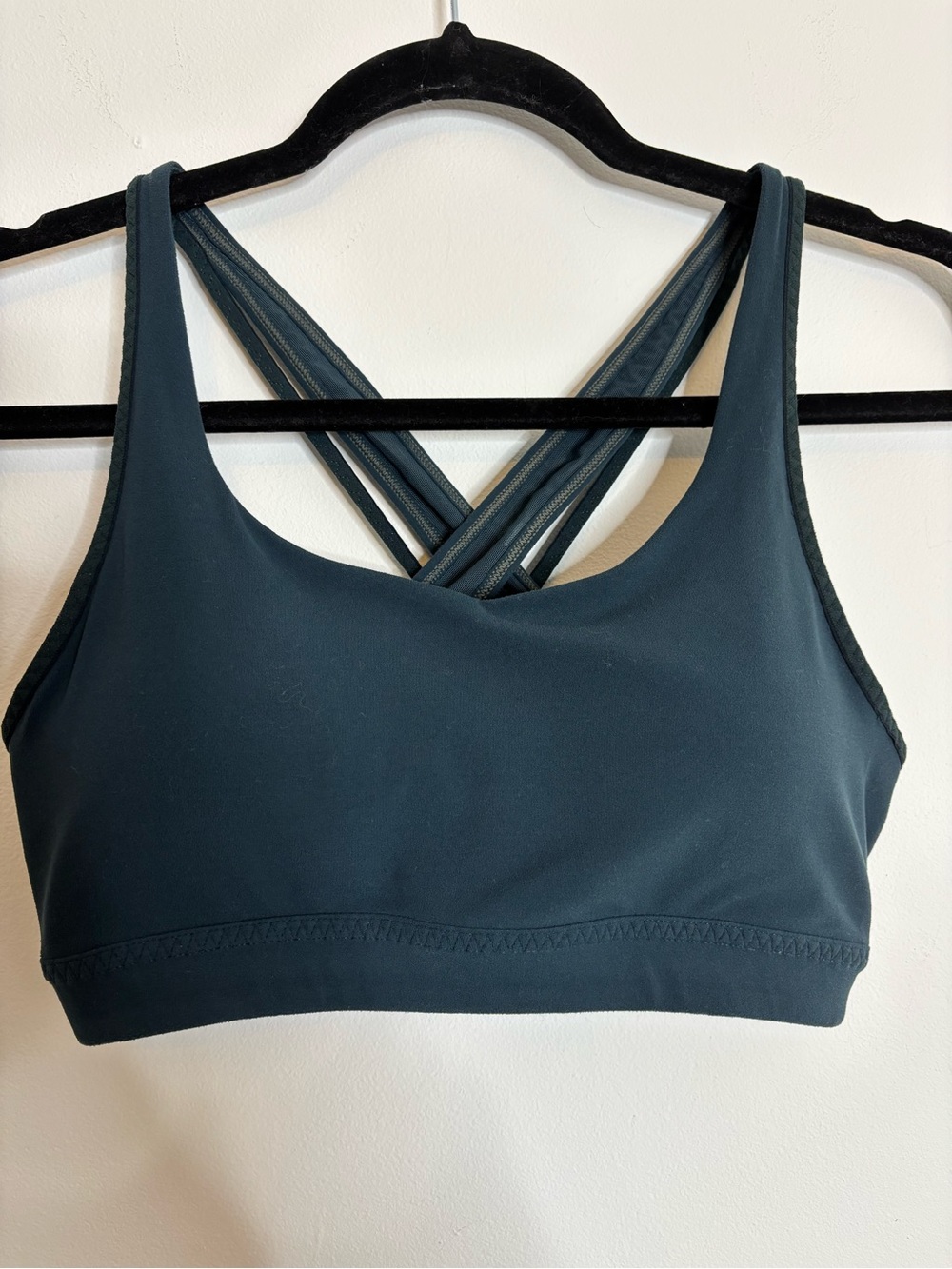 Athleta Deep Teal Cross-Back Sports Bra